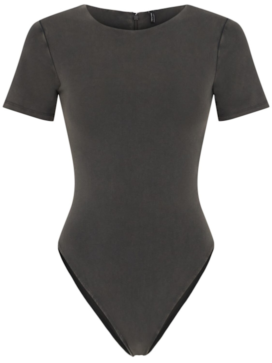 Entire Studios: Tee short sleeve bodysuit - Black - women_0 | Luisa Via Roma
