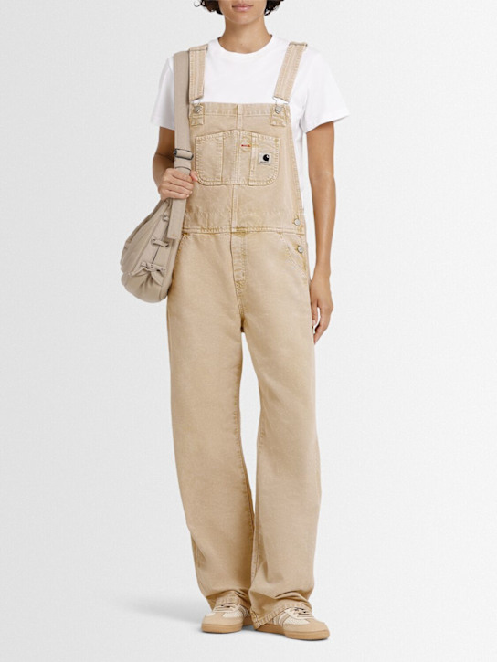 Carhartt WIP: Dearborn cotton canvas overalls - Beige - women_1 | Luisa Via Roma