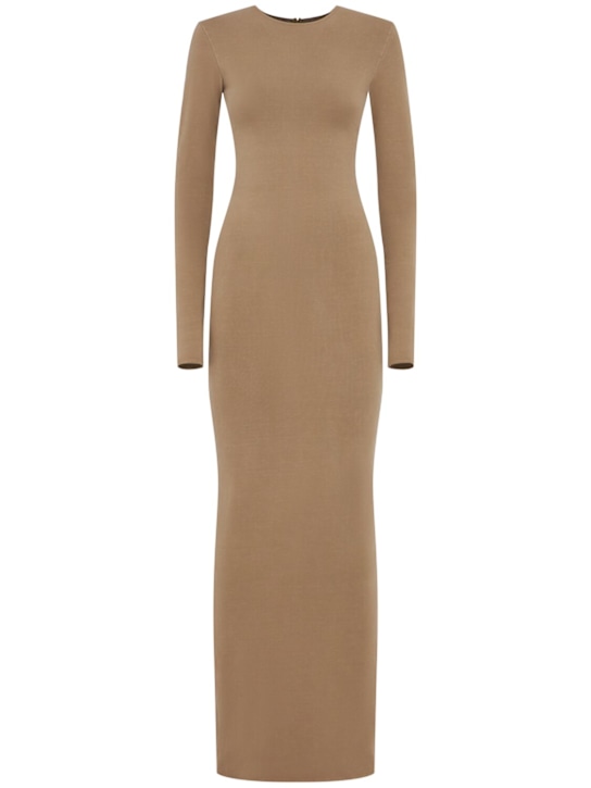 Entire Studios: Long sleeve maxi dress - Beige - women_0 | Luisa Via Roma