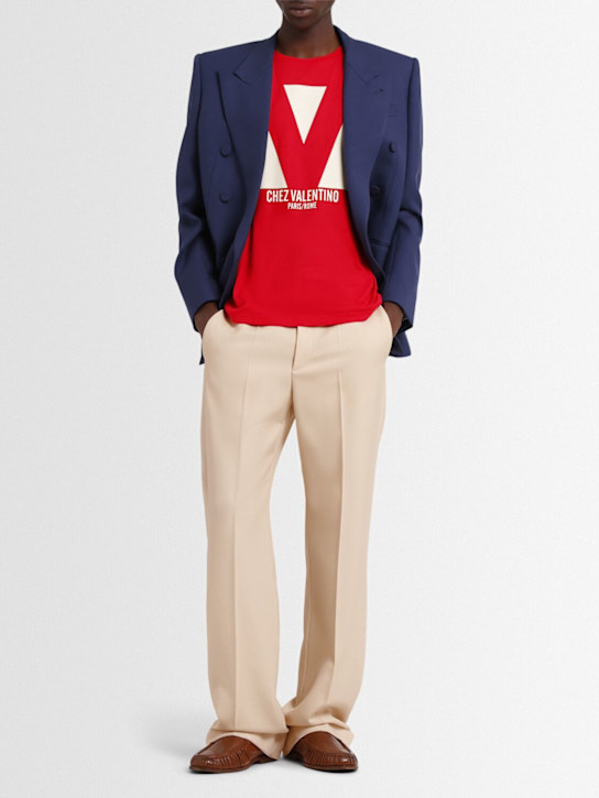 Valentino: Chez Valentino コットンジャージーTシャツ - men_1 | Luisa Via Roma