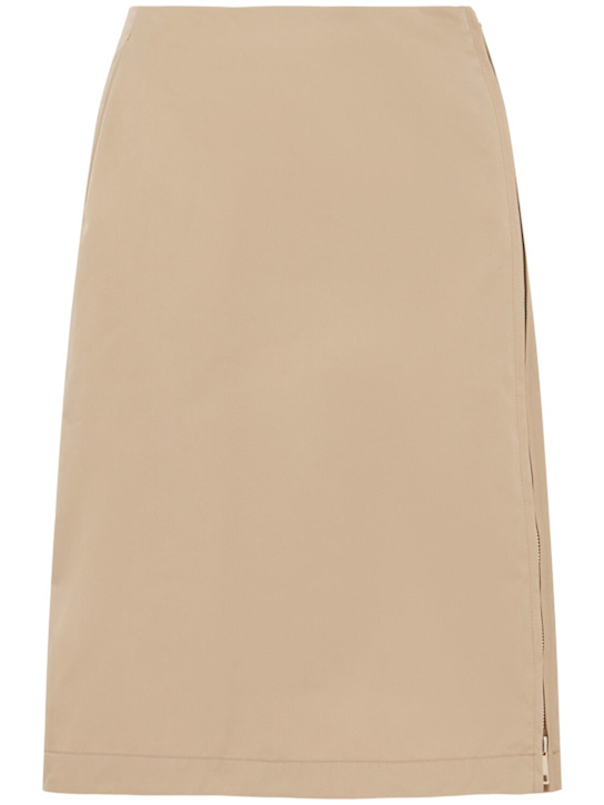 Moncler: Tech zip-up midi skirt - women_0 | Luisa Via Roma