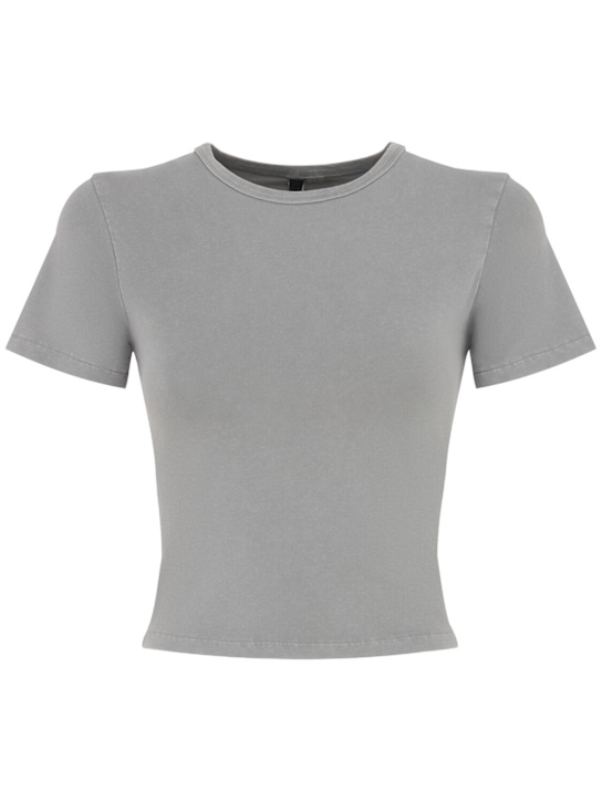 Entire Studios: Micro cropped t-shirt - Grey - women_0 | Luisa Via Roma