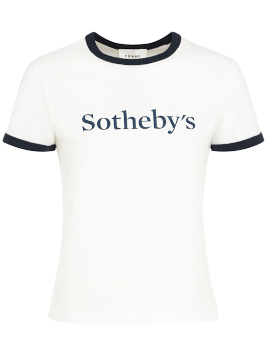 Frame: Frame x Sotheby's cotton t-shirt - White/Navy - women_0 | Luisa Via Roma