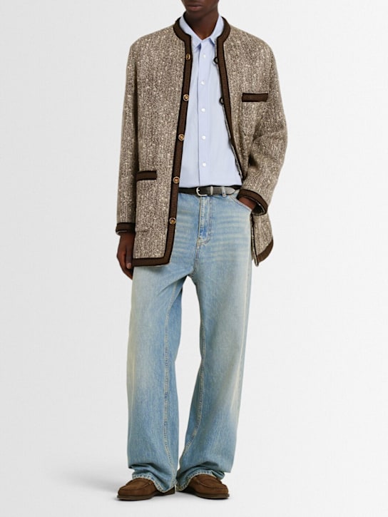 Valentino: Washed cotton denim jeans - Blue - men_1 | Luisa Via Roma