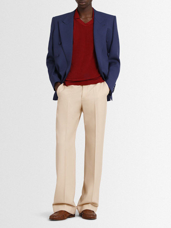 Valentino: Formelle Hose aus Wollgabardine - Beige - men_1 | Luisa Via Roma