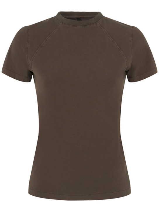 Entire Studios: Mini cotton blend slim fit t-shirt - Brunette - women_0 | Luisa Via Roma
