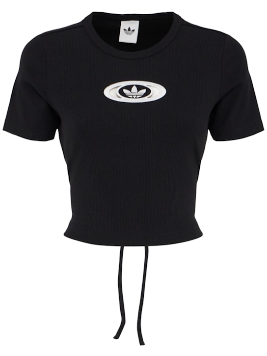 adidas Originals: Cut out rib t-shirt - women_0 | Luisa Via Roma