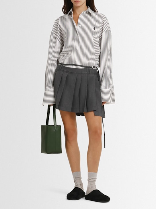 Acne Studios: Pleated wool blend mini skirt - Grey - women_1 | Luisa Via Roma