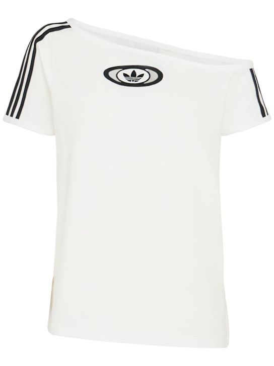 adidas Originals: Off-the-shoulder t-shirt - White - women_0 | Luisa Via Roma