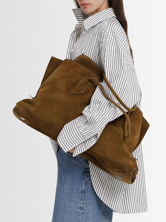 The Attico: Large La Passeggiata suede tote bag - Brown - women_1 | Luisa Via Roma