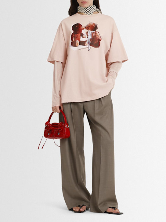 Acne Studios: Organic cotton long sleeve t-shirt - Purple - women_1 | Luisa Via Roma