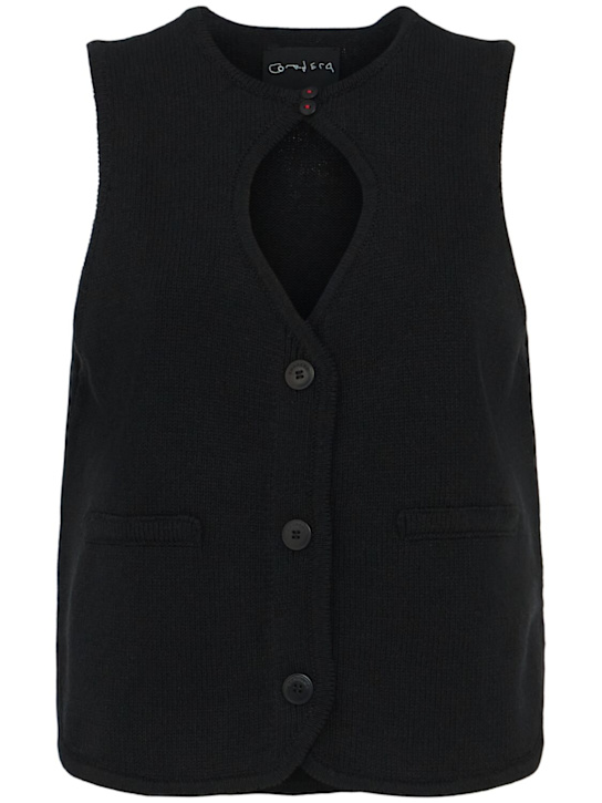 Cordera: Cutout cotton knit vest - women_0 | Luisa Via Roma