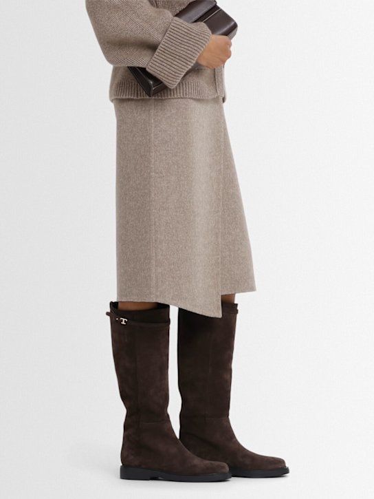 Tod's: 20mm Suede high boots - women_1 | Luisa Via Roma