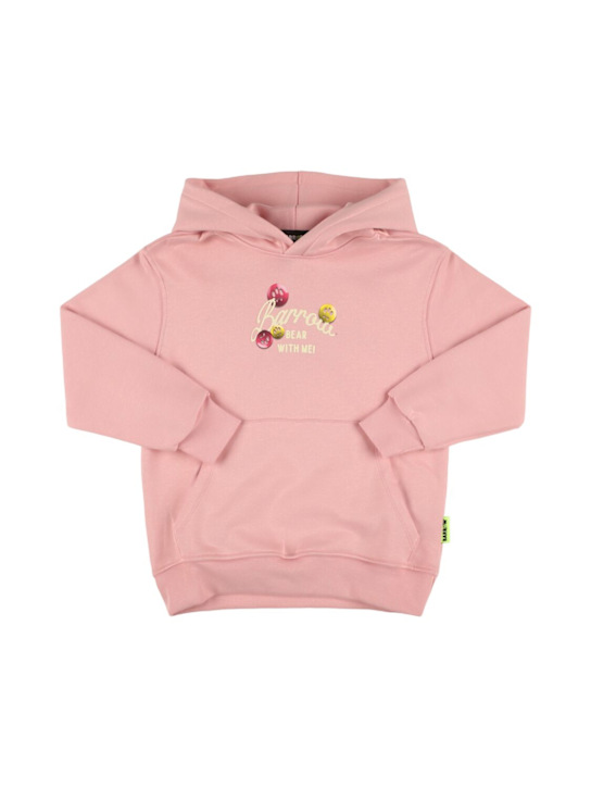 Barrow: Printed cotton hoodie - Pink - kids-boys_1 | Luisa Via Roma