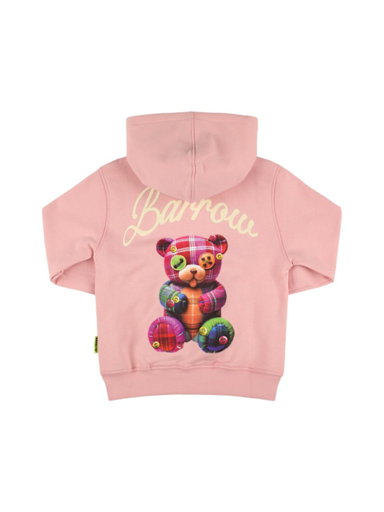 Barrow: Printed cotton hoodie - Pink - kids-boys_0 | Luisa Via Roma