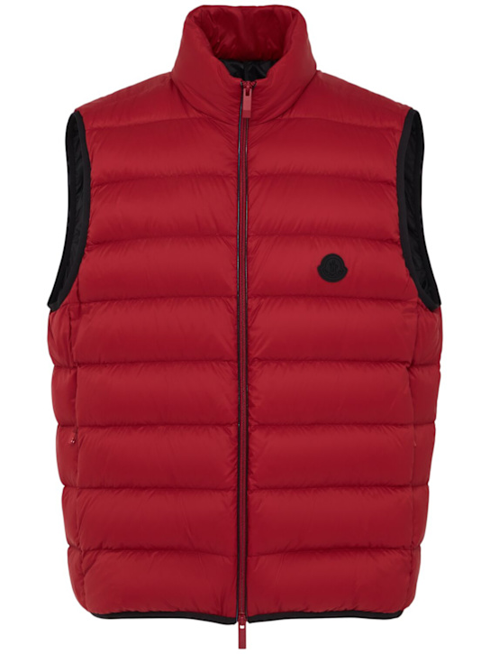 Moncler: Besne nylon down vest - Dark Red - men_0 | Luisa Via Roma