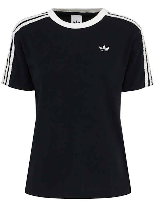 adidas Originals: Ruffled 3 Stripes t-shirt - women_0 | Luisa Via Roma
