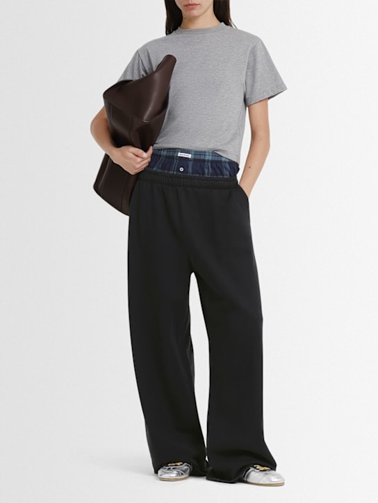 Acne Studios: Organic cotton boyfriend sweatpants - Black/Multi - women_1 | Luisa Via Roma