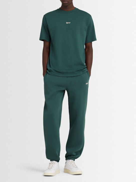 SOTF: コットンブレンド エラスティックカフ スウェットパンツ - フォレストグリーン - men_1 | Luisa Via Roma