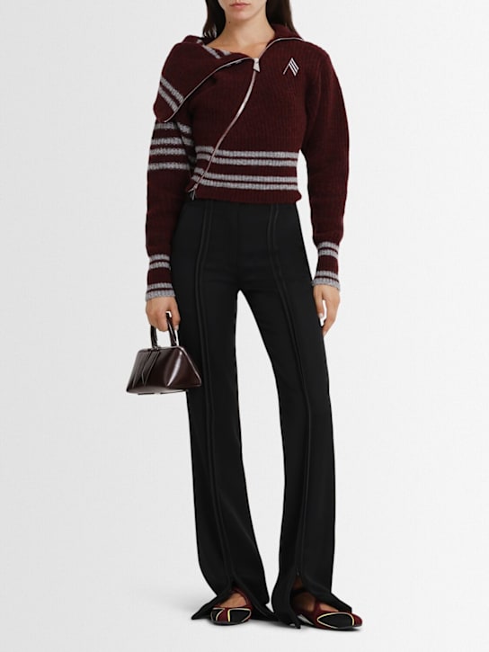 The Attico: Wool blend jacquard cardigan - women_1 | Luisa Via Roma