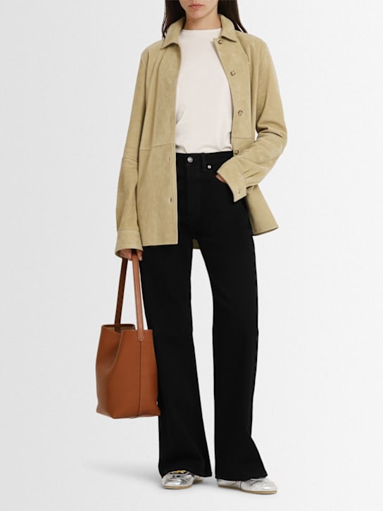 Acne Studios: 5-pocket flared organic cotton jeans - Black - women_1 | Luisa Via Roma