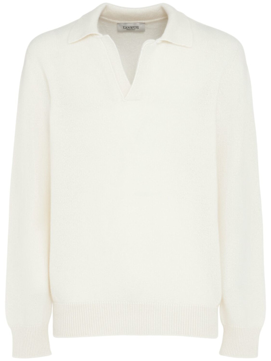 Laneus: Gestricktes Poloshirt - Crema/Cream - men_0 | Luisa Via Roma