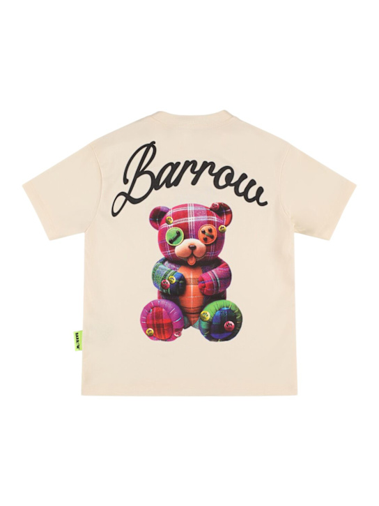 Barrow: Printed cotton jersey t-shirt - オフホワイト - kids-girls_0 | Luisa Via Roma