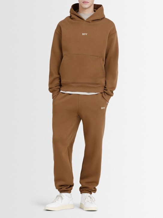 SOTF: コットンブレンド エラスティックカフ スウェットパンツ - ブラウン - men_1 | Luisa Via Roma