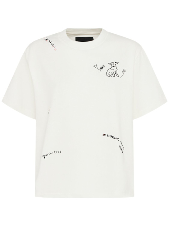 Cordera: Embroidered cotton t-shirt - women_0 | Luisa Via Roma