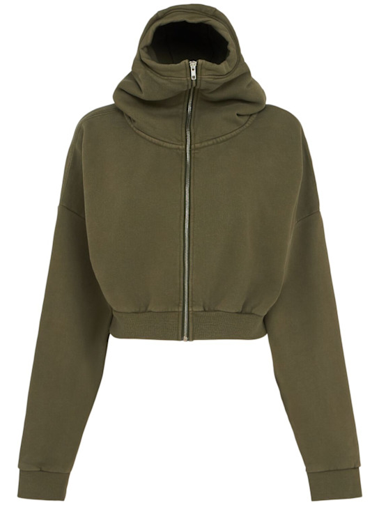Entire Studios: Cropped full-zip hoodie - Green - women_0 | Luisa Via Roma