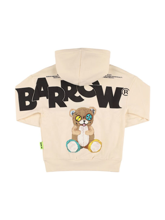 Barrow: Printed cotton hoodie - Off White - kids-boys_0 | Luisa Via Roma