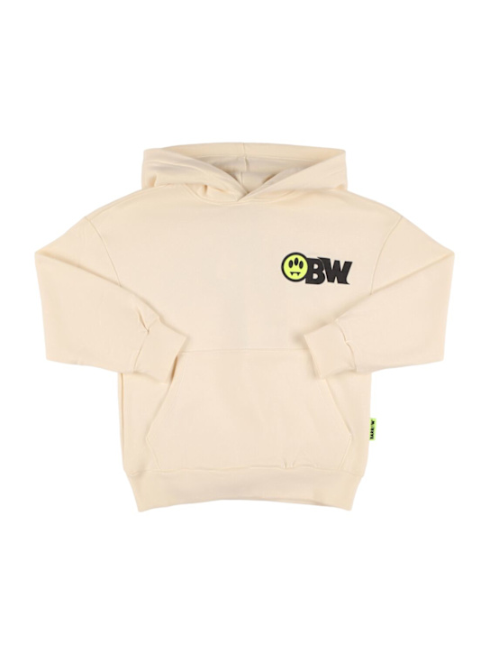 Barrow: Printed cotton hoodie - Off White - kids-boys_1 | Luisa Via Roma