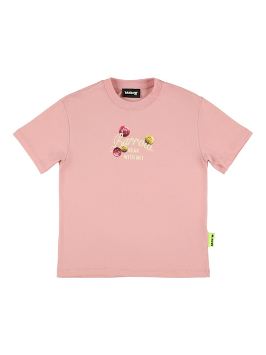 Barrow: Printed cotton jersey t-shirt - Pink - kids-boys_1 | Luisa Via Roma