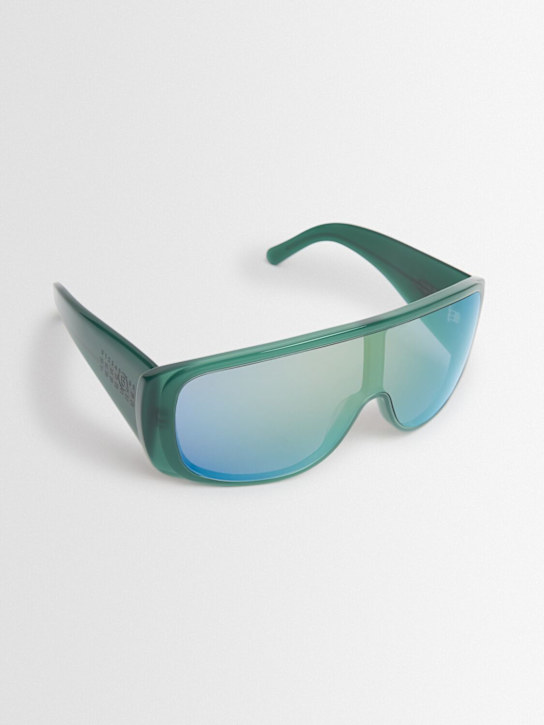 MM6 Maison Margiela: MM6 Mask acetate sunglasses - Green - men_1 | Luisa Via Roma