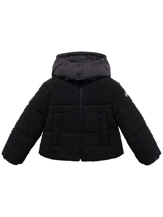 Moncler: Piumino Zambaga in teddy - Nero - kids-girls_0 | Luisa Via Roma