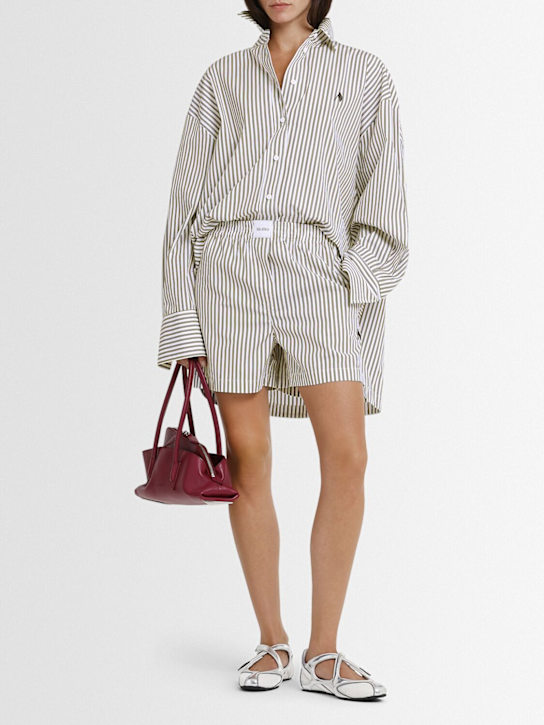 The Attico: Striped cotton shorts - Multicolor - women_1 | Luisa Via Roma