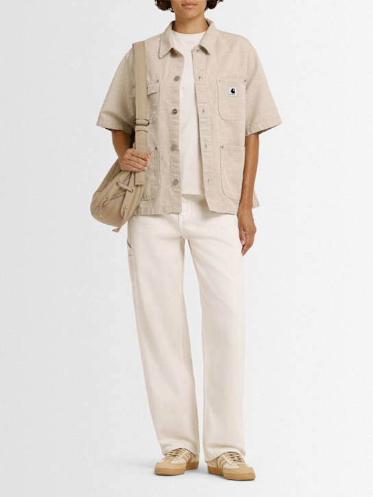 Carhartt WIP: Michigan cotton blend short sleeve shirt - Beige - women_1 | Luisa Via Roma
