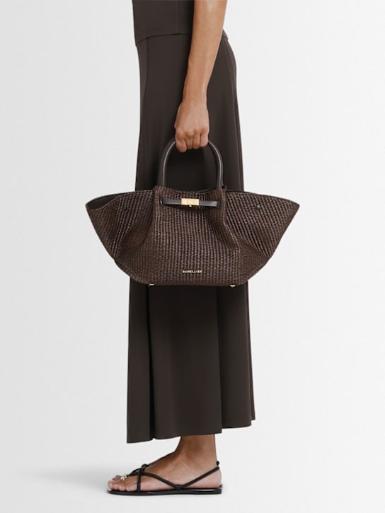 DeMellier: The Midi New York raffia bag - Espresso - women_1 | Luisa Via Roma