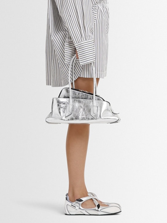 The Attico: Small La Passeggiata leather bag - Silver - women_1 | Luisa Via Roma