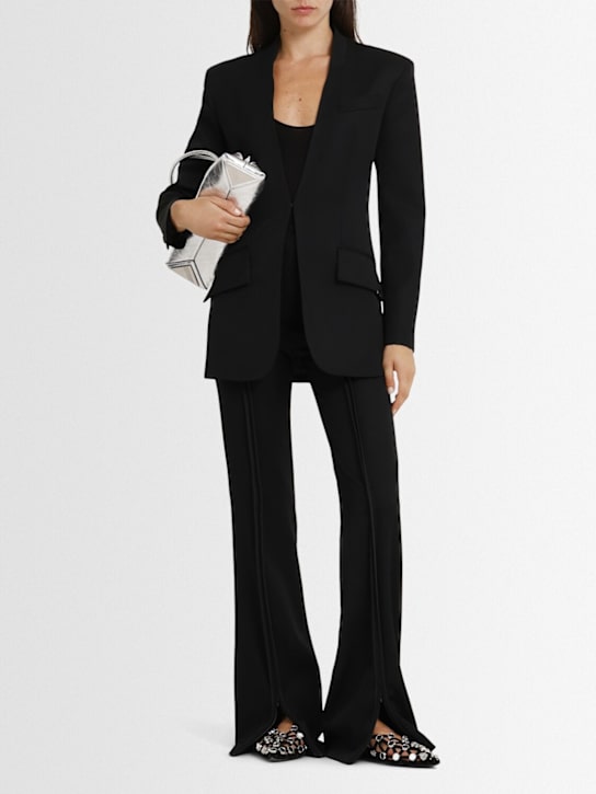 The Attico: Virgin wool gabardine flared pants - women_1 | Luisa Via Roma