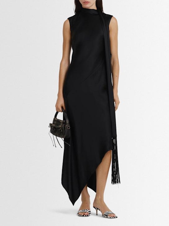 Acne Studios: Viscose blend midi dress - Black - women_1 | Luisa Via Roma