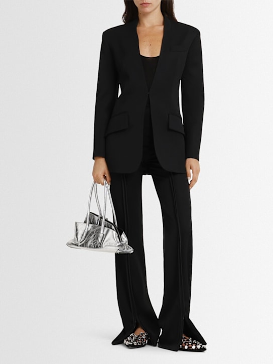 The Attico: Virgin wool gabardine blazer - Black - women_1 | Luisa Via Roma