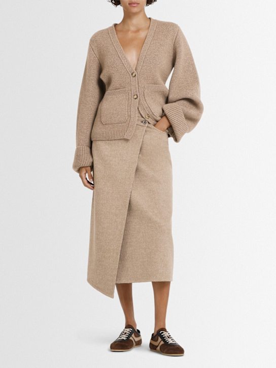 Brunello Cucinelli: Wool skirt - Brown - women_1 | Luisa Via Roma