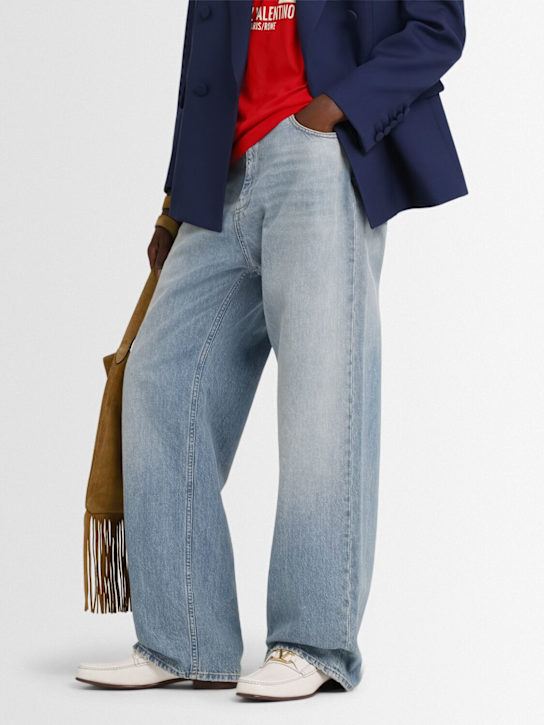 Valentino Garavani: V Logo leather loafers - Ivory - men_1 | Luisa Via Roma