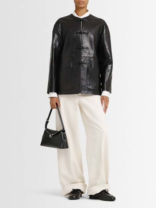 Róhe: Mandarin leather jacket - women_1 | Luisa Via Roma