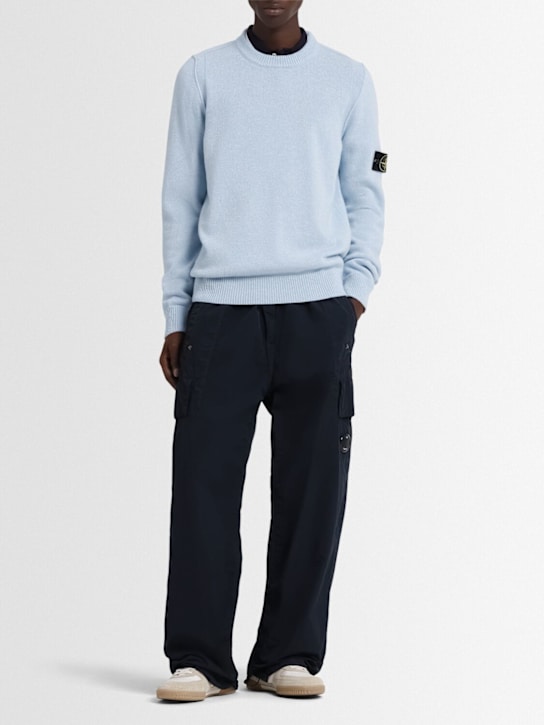 Stone Island: Pullover aus Wollmischung - Himmelblau - men_1 | Luisa Via Roma