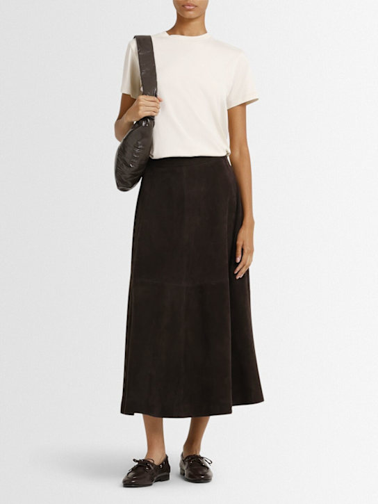 Róhe: A-line suede midi skirt - women_1 | Luisa Via Roma