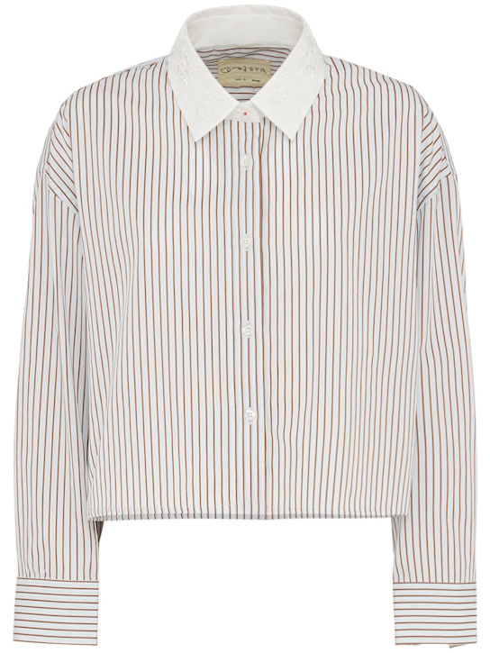 Cordera: Striped woven cotton shirt - women_0 | Luisa Via Roma