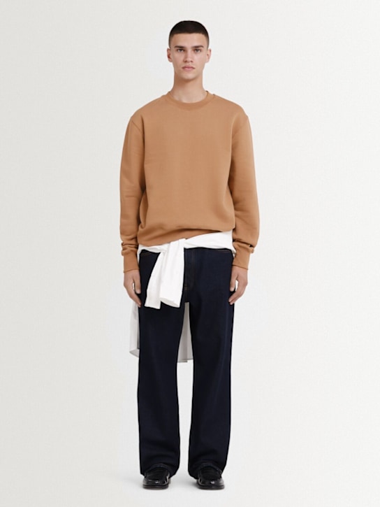 The Core: Sweat-shirt en coton à col rond - Camel - men_1 | Luisa Via Roma