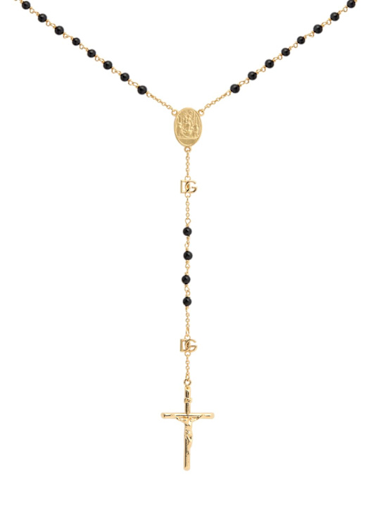 Dolce&Gabbana: Cross pendant long necklace - Gold - women_0 | Luisa Via Roma